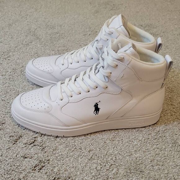Polo Ralph Lauren Men's Court Leather High-Tops Sneakers Size 12 - Picture 3 of 6